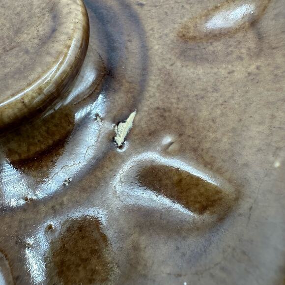 Vintage USA Stoneware Lidded Dish 2 Qt  Oven Proof Marked USA Possibly McCoy - Picture 2 of 9